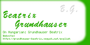 beatrix grundhauser business card
